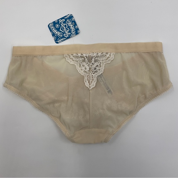 Free People Intimately Daydreamer Hipster Embroidered Mesh Panties Nude Size XS - Picture 7 of 13